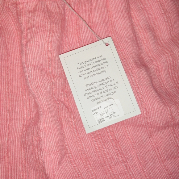 NWT Flax Floods Linen Vintage Elastic Waist High Rise Pull On Wide Leg Pants - Picture 13 of 15